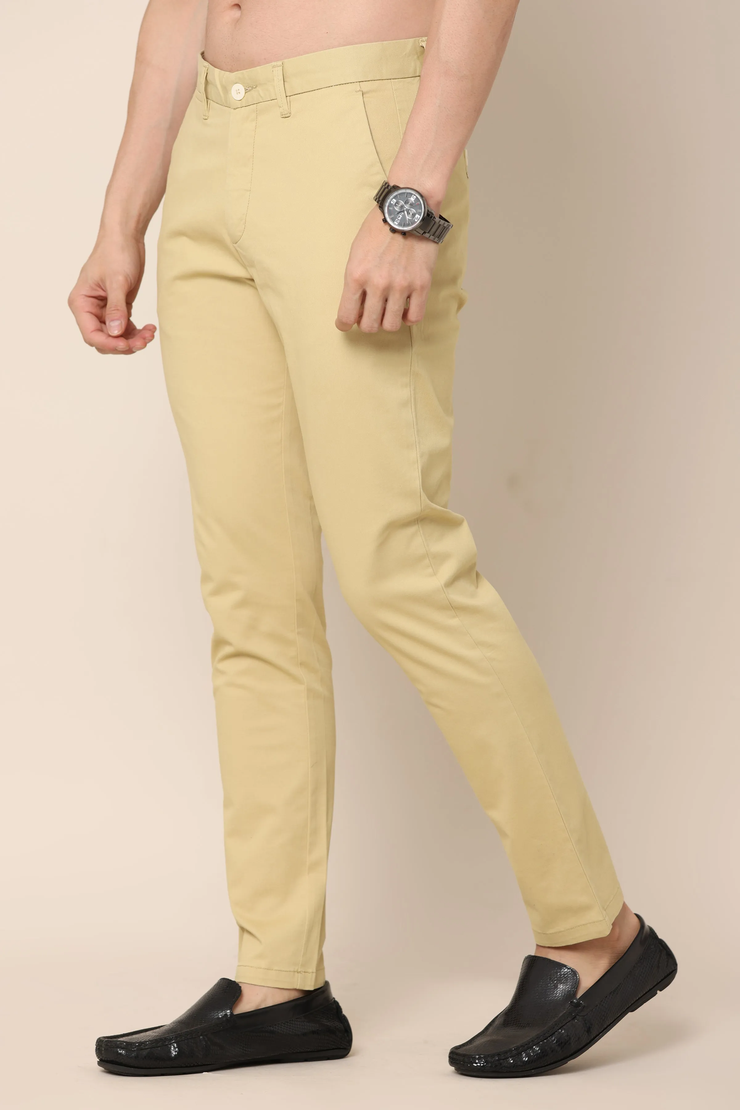 Ivyn Classic Beige Cotton Chinos