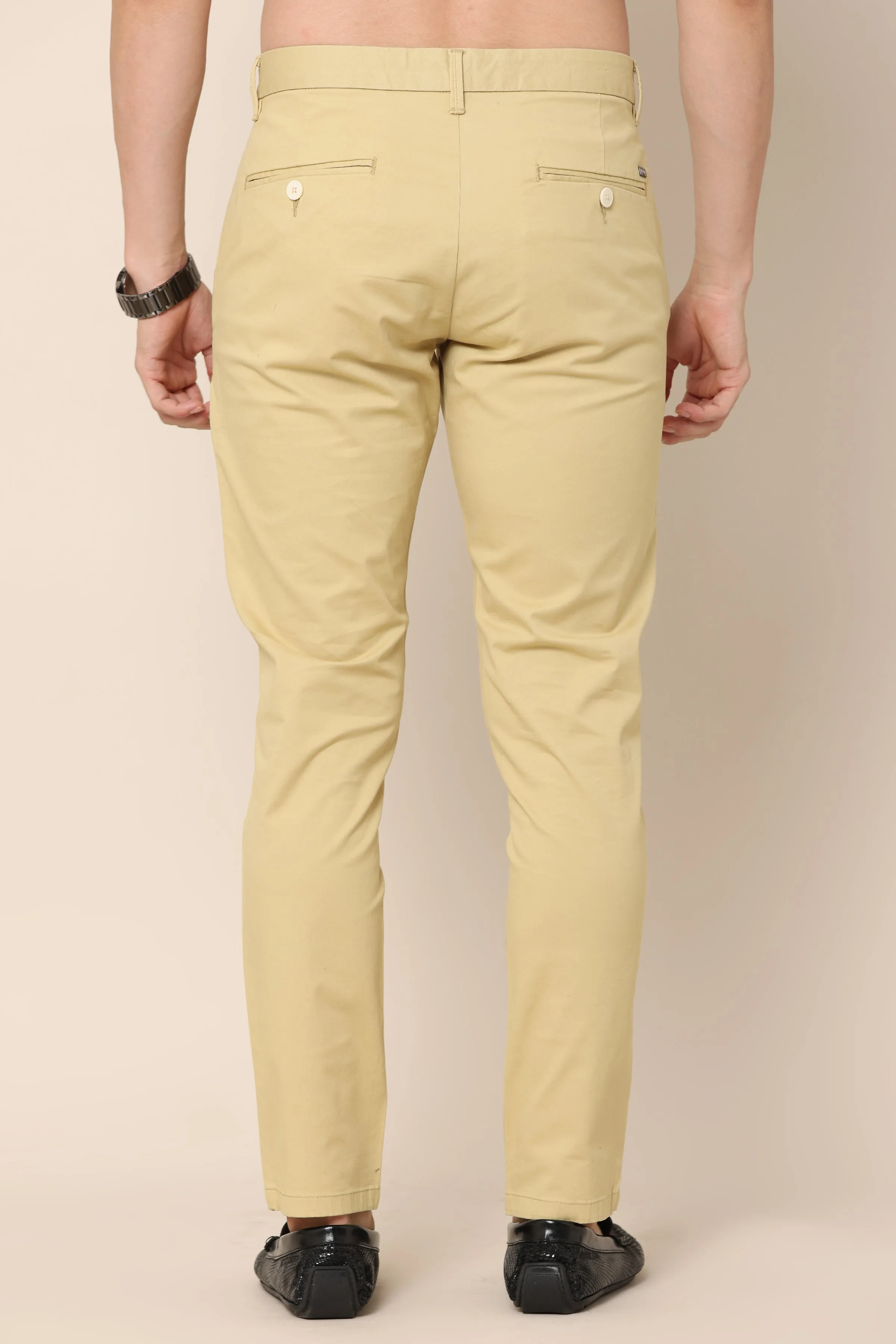 Ivyn Classic Beige Cotton Chinos