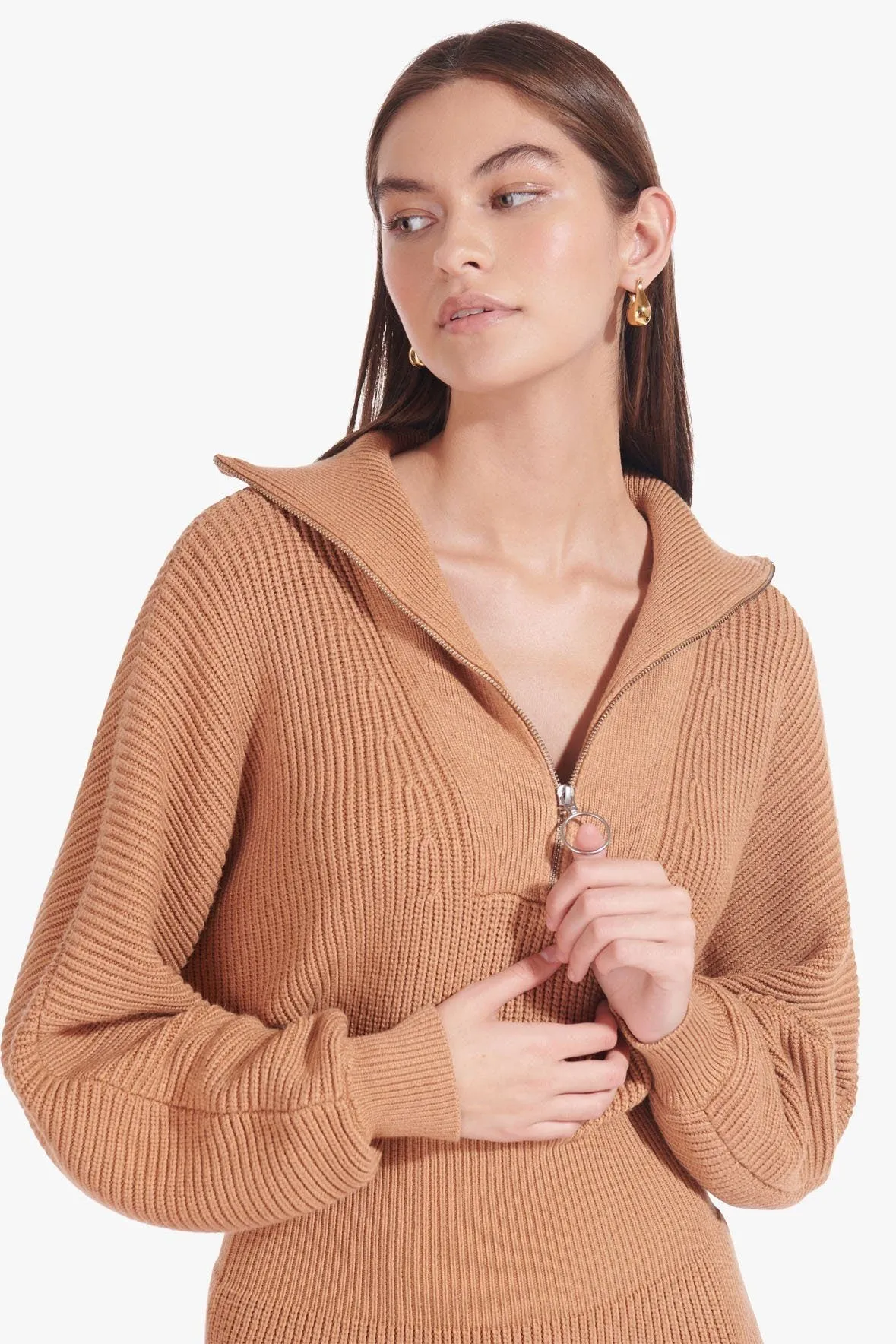 KIRBY SWEATER DRESS | CAMEL