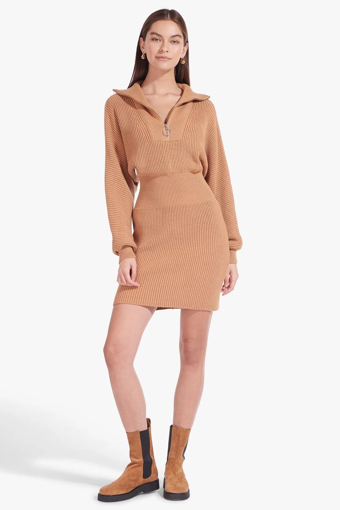 KIRBY SWEATER DRESS | CAMEL