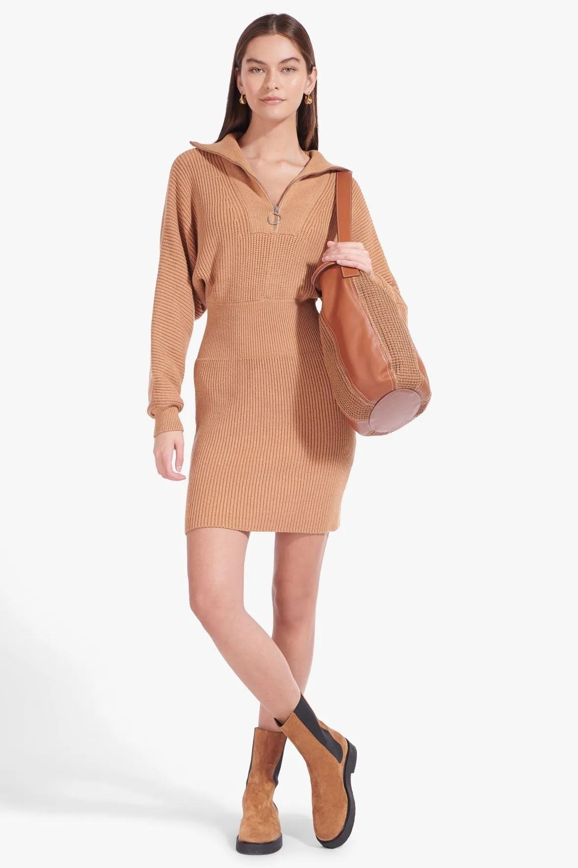 KIRBY SWEATER DRESS | CAMEL