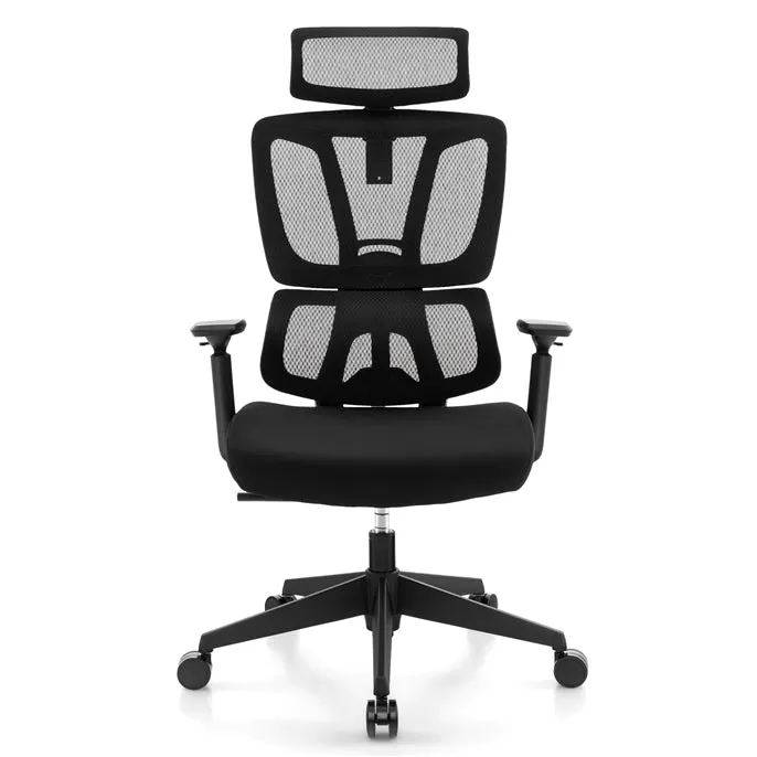 KOMFOTT Ergonomic Office Chair - Mesh Desk Chair with Adjustable Lumbar Support, Headrest & Armrests