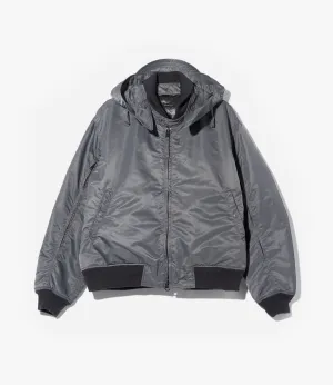 LL Jacket – Gunmetal Nylon Flight Satin