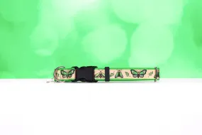 Lunar moth , Green dog collar, Moth and moon collar, Breakaway cat collar, Lime green cat collar, Lunar moth dog collar