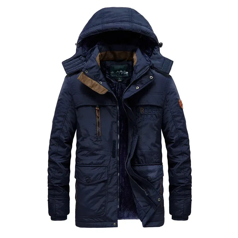 Male fleece winter Thicken Warm Parkas Men Plus Size 5XL 6XL Hooded Military Winter Jacket Men Parka hombre Outwear Coat parkas