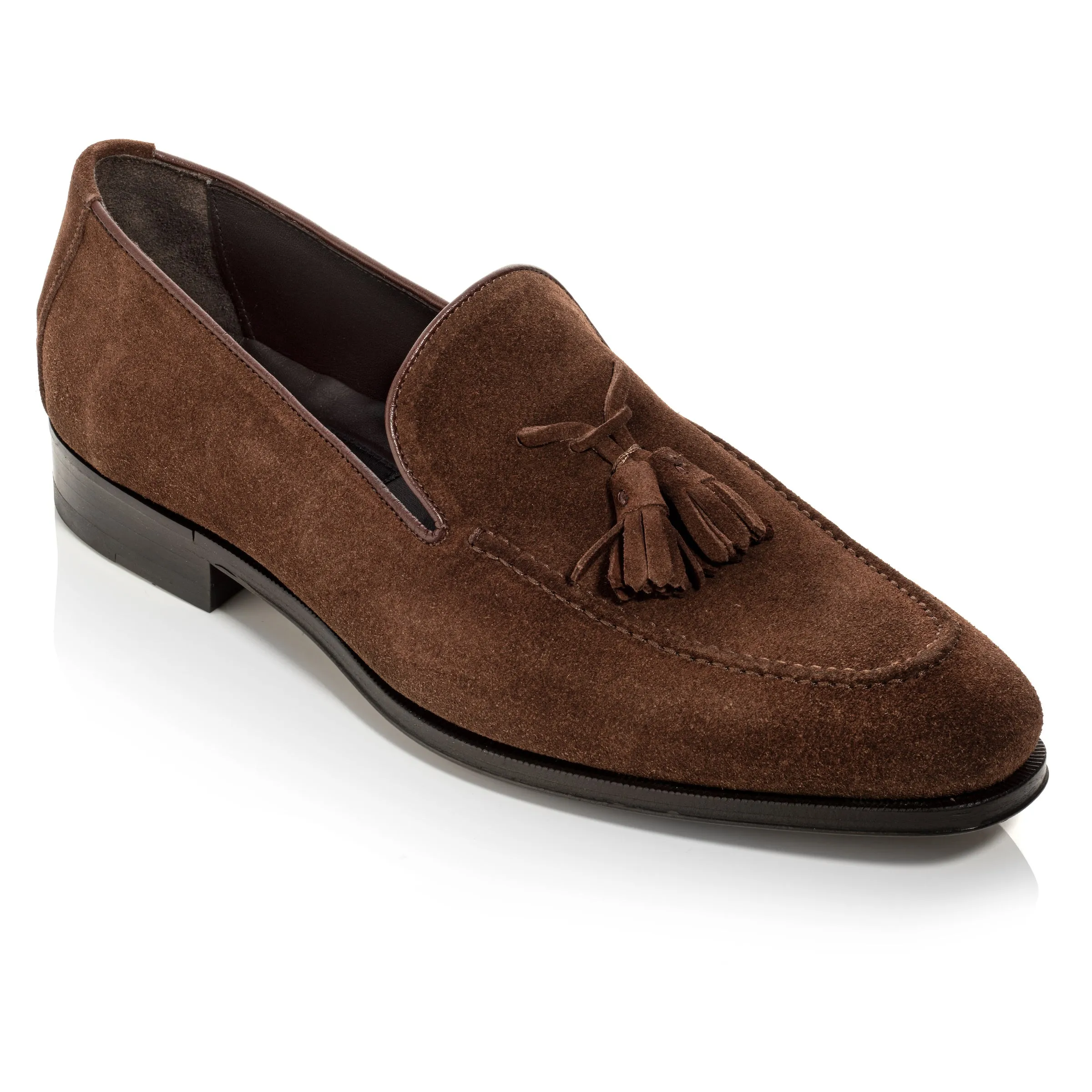 Maurizio Mid Brown Suede Tassel Loafer