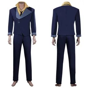 Men Cowboy Blue Outfits Halloween Carnival Suit Cosplay Costume