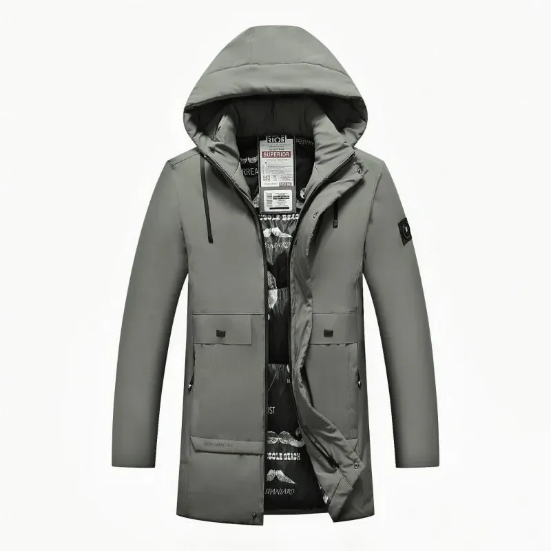 Men Outwear Brand Casual Hat Waterproof Thick Warm Parka Men Winter Outdoor Jet Ski Snow Warm Parkas Jacket Coat Men