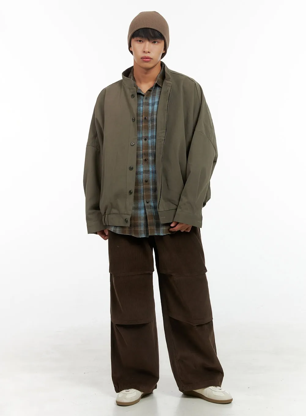 Men's Cotton Buttoned Cargo Jacket IS419