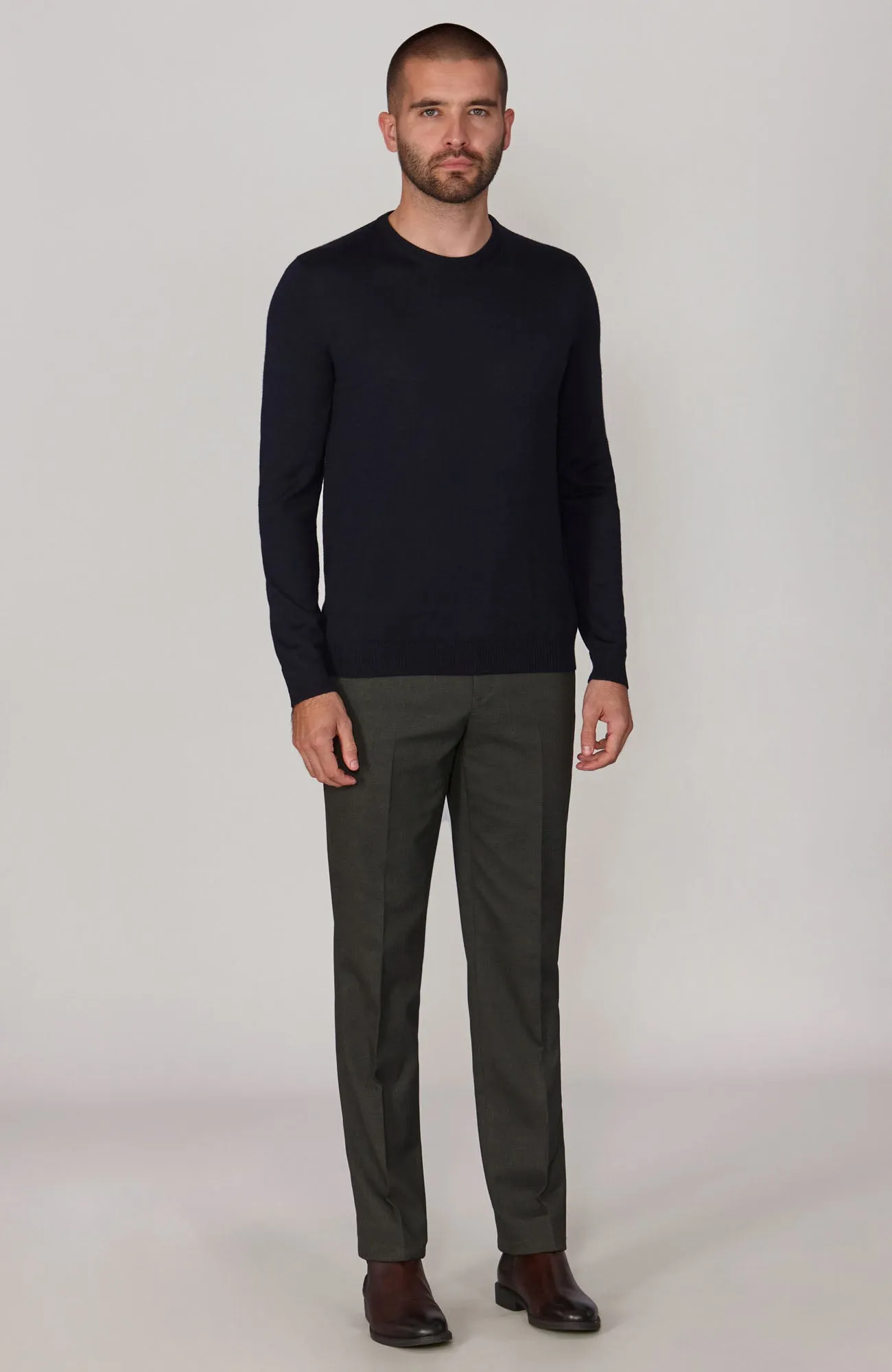 Mens Extra Fine Merino Wool Crew Neck Jumper