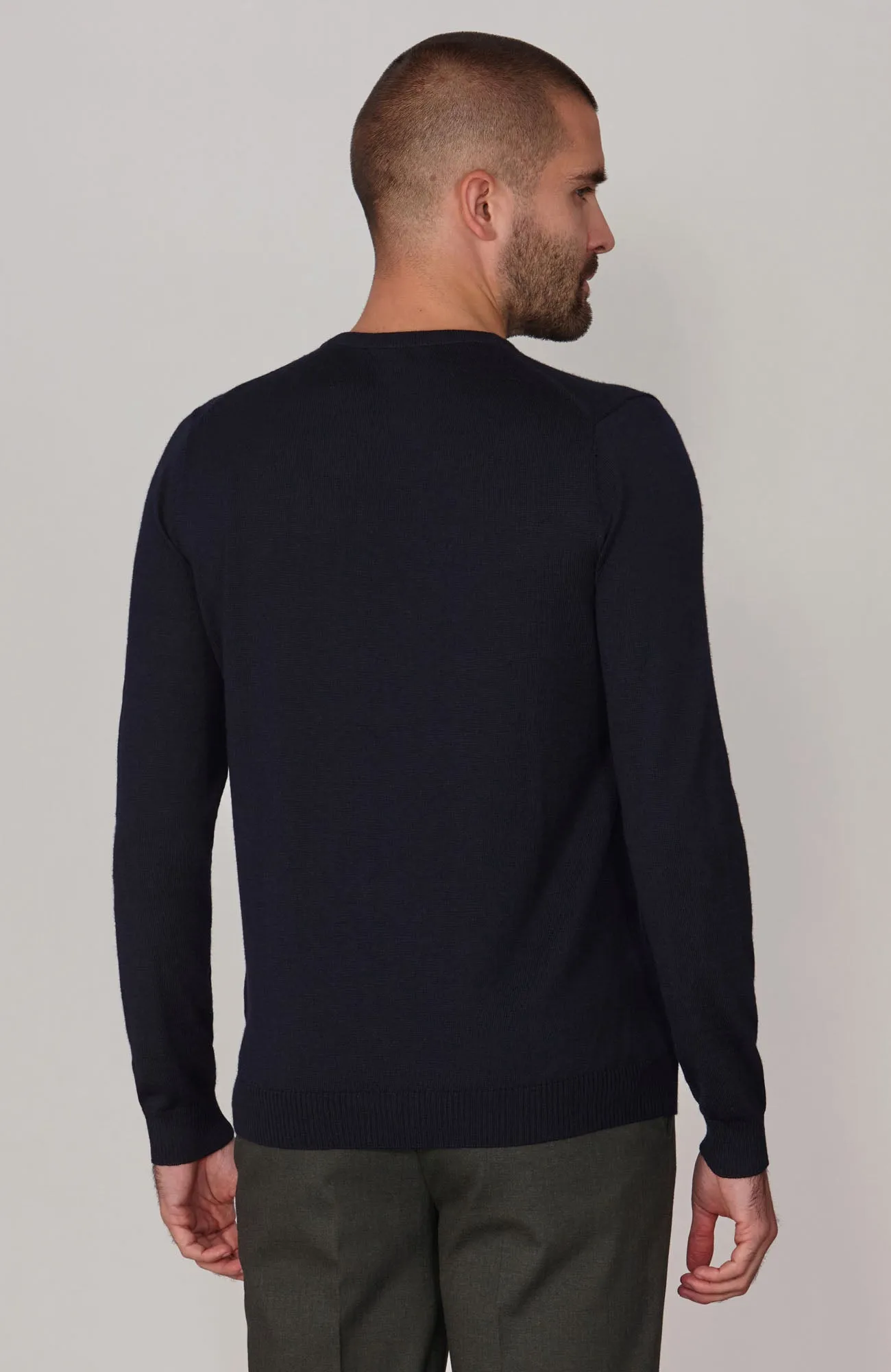 Mens Extra Fine Merino Wool Crew Neck Jumper