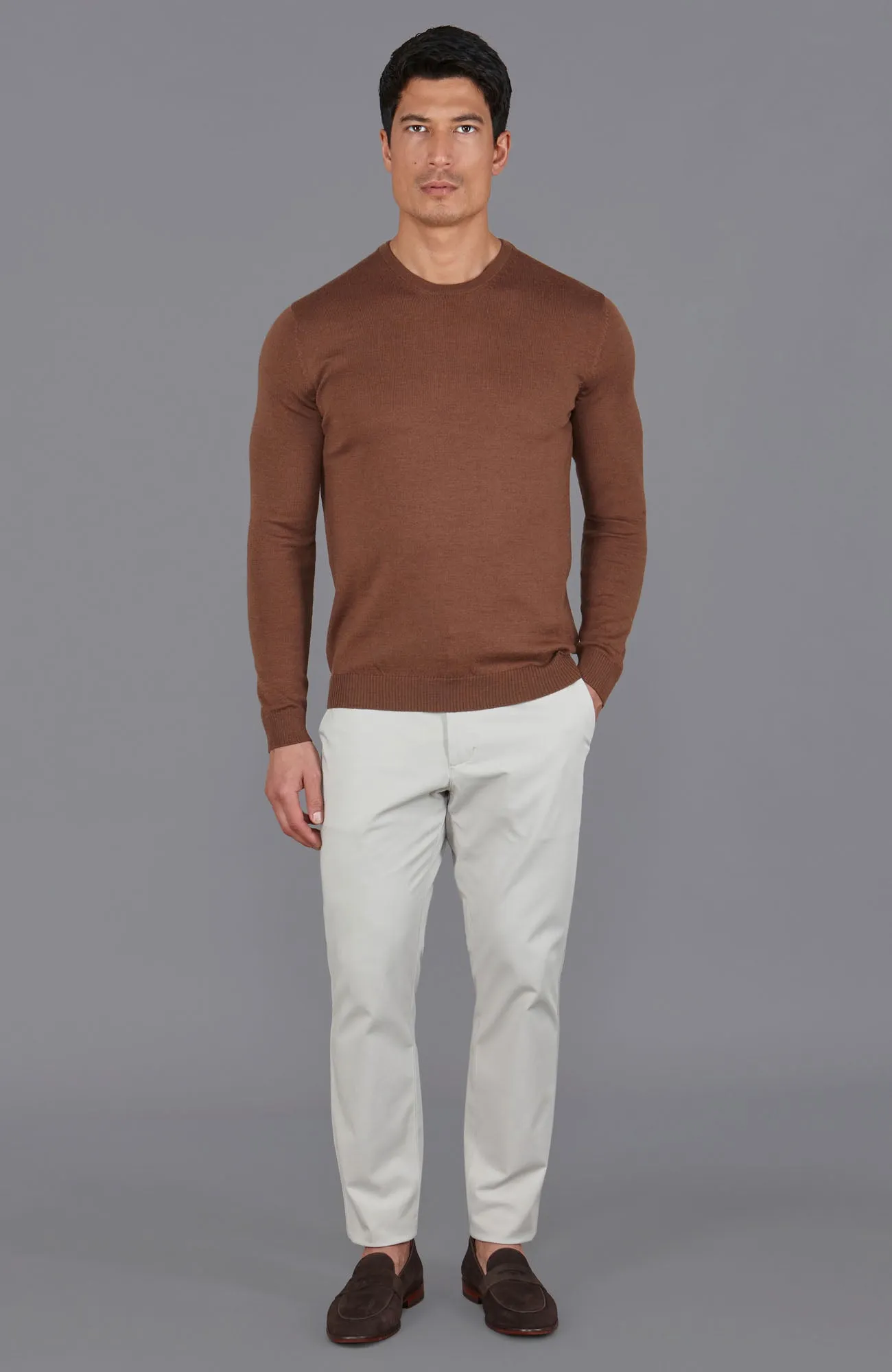 Mens Extra Fine Merino Wool Crew Neck Jumper