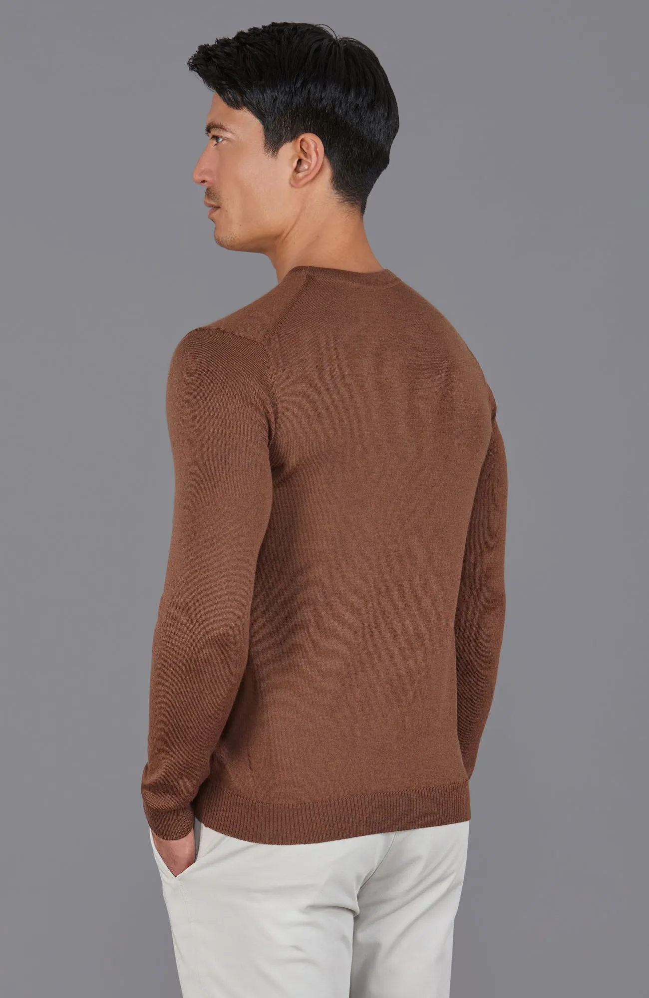 Mens Extra Fine Merino Wool Crew Neck Jumper