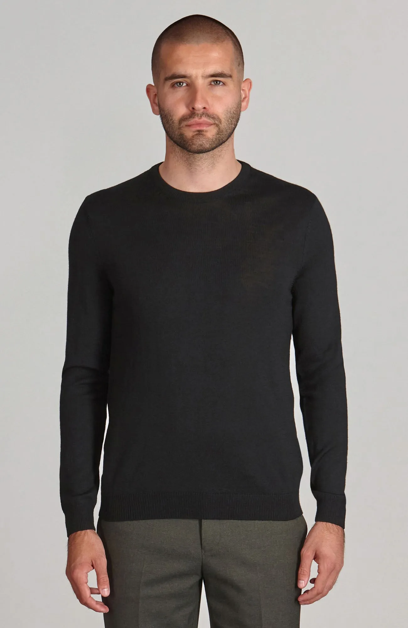 Mens Extra Fine Merino Wool Crew Neck Jumper