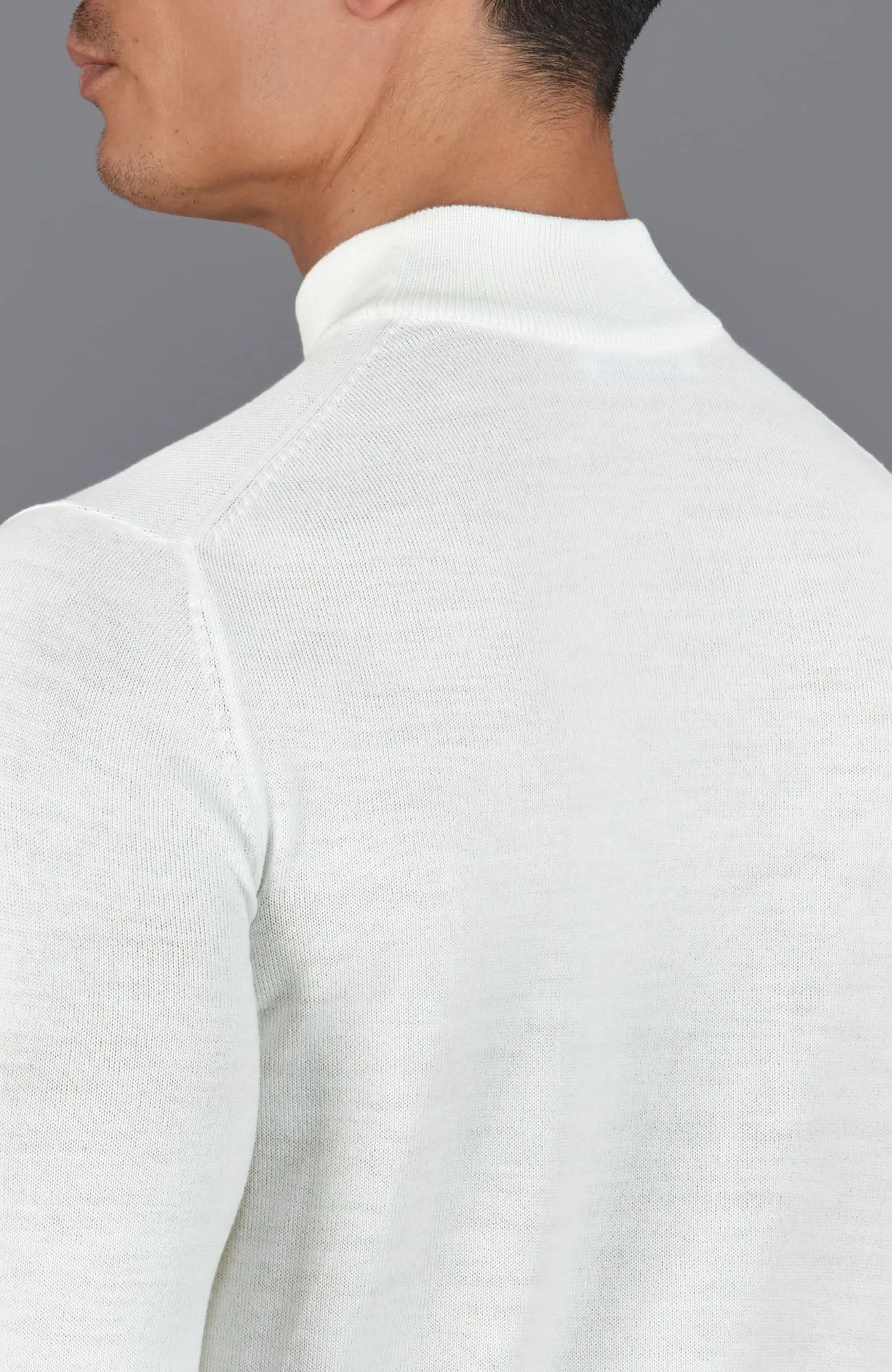 Mens Extra Fine Merino Wool Mock Turtleneck Jumper