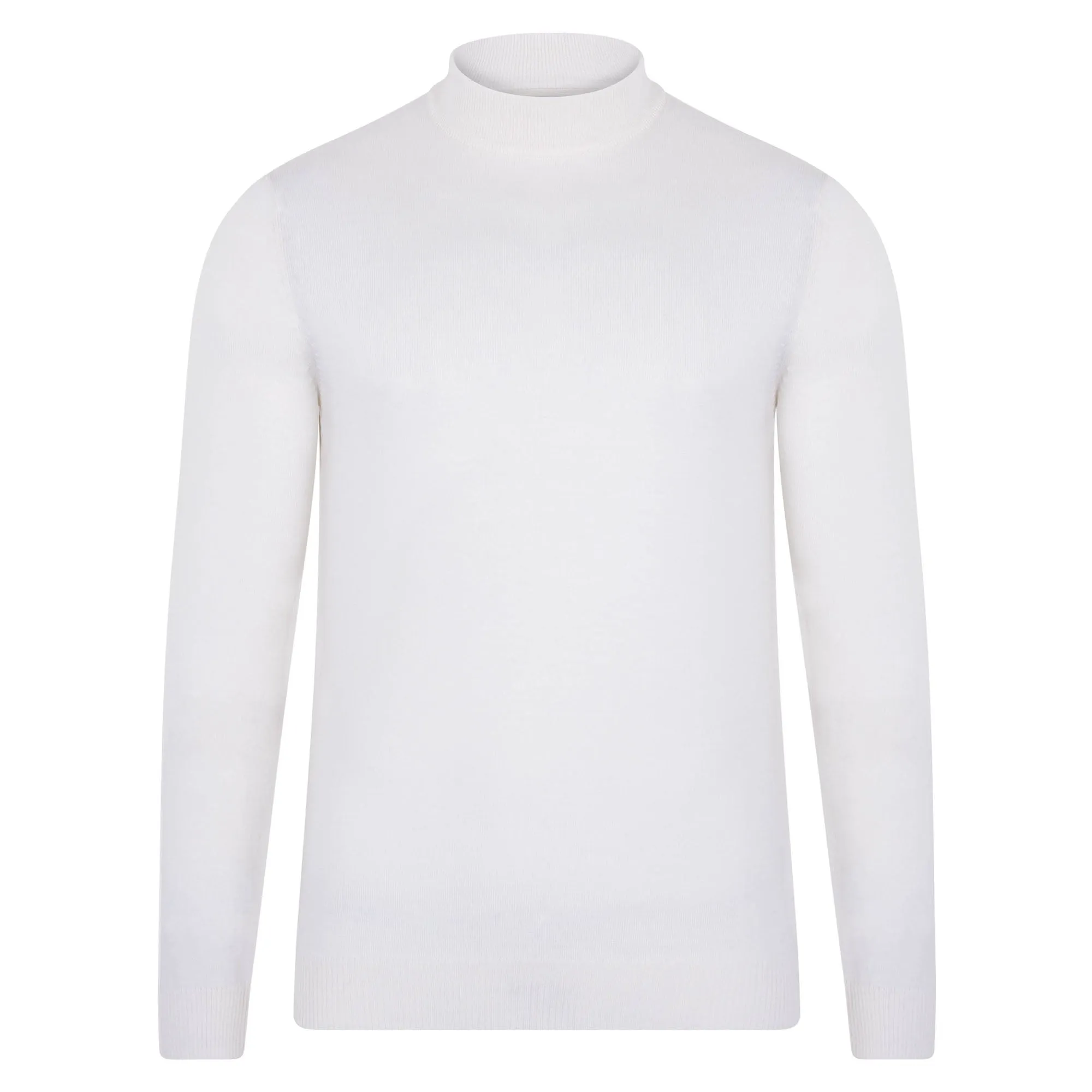 Mens Extra Fine Merino Wool Mock Turtleneck Jumper