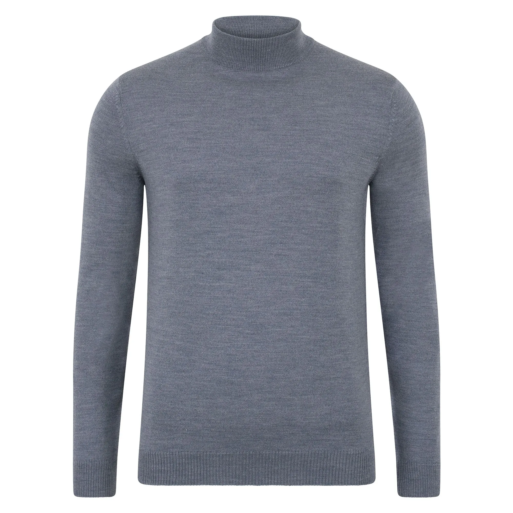 Mens Extra Fine Merino Wool Mock Turtleneck Jumper