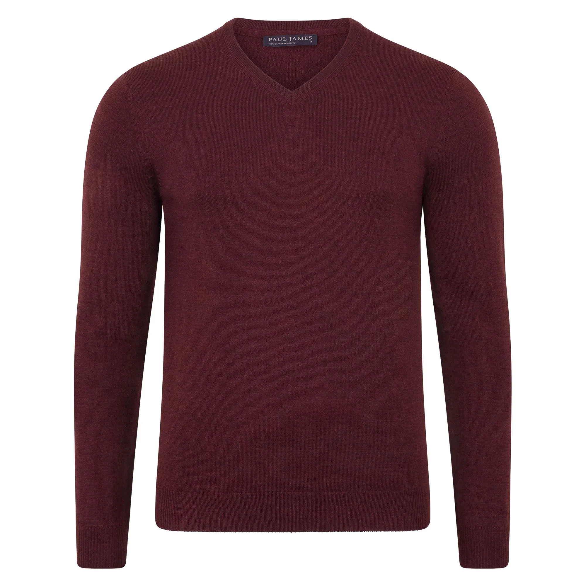 Mens Extra Fine Merino Wool V-Neck Jumper