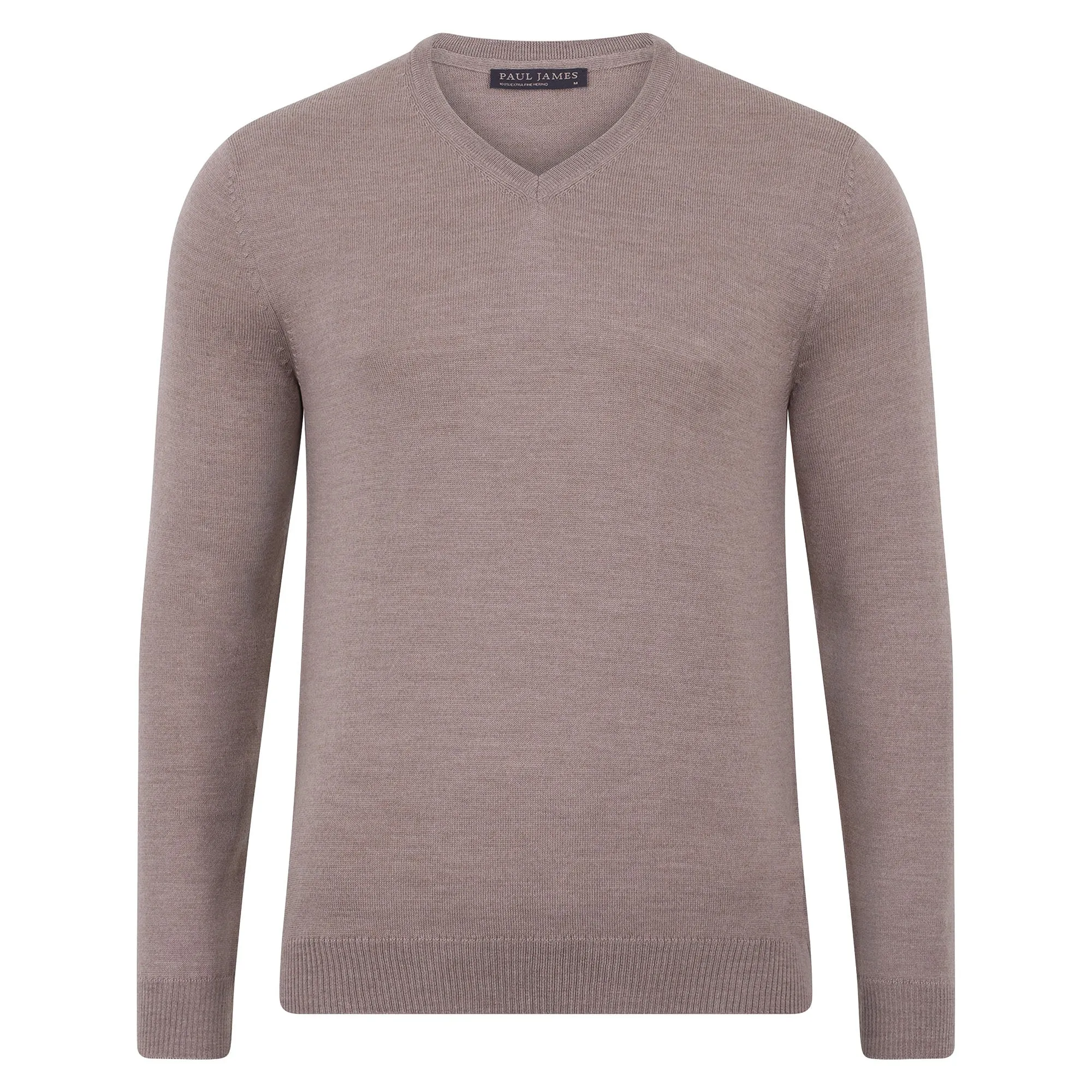 Mens Extra Fine Merino Wool V-Neck Jumper