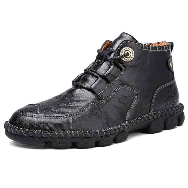 Men's Flexible Ankle Leather Boots