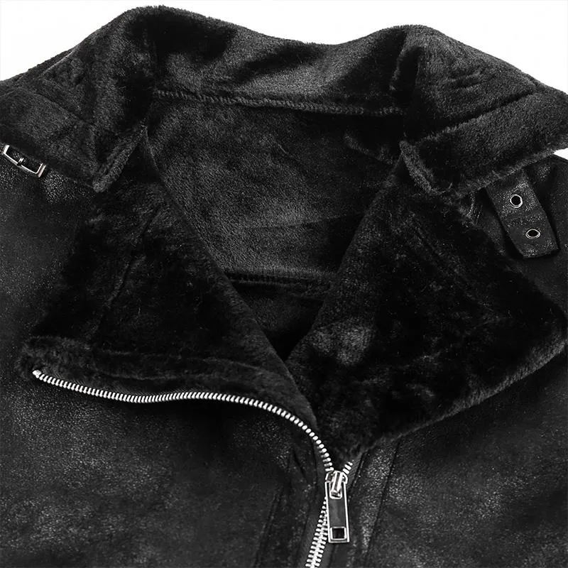 Men's Fur Integrated Warm Thick Fur Jacket 99578047YM