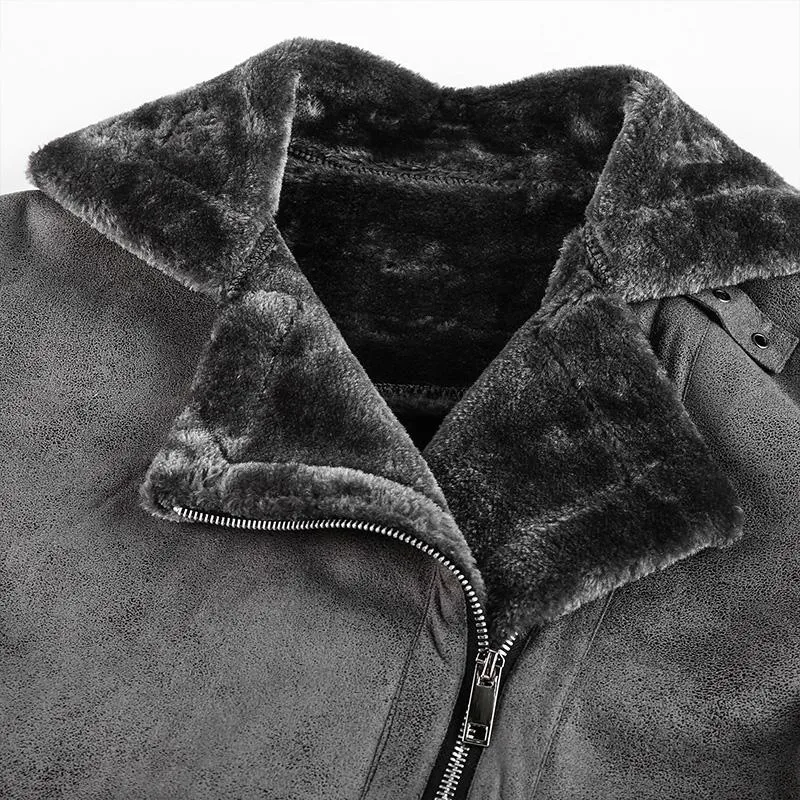 Men's Fur Integrated Warm Thick Fur Jacket 99578047YM