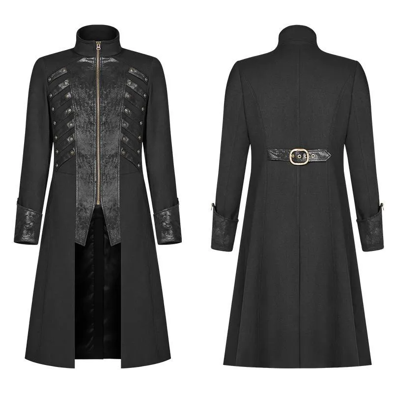 Men's Goth Military Overcoat