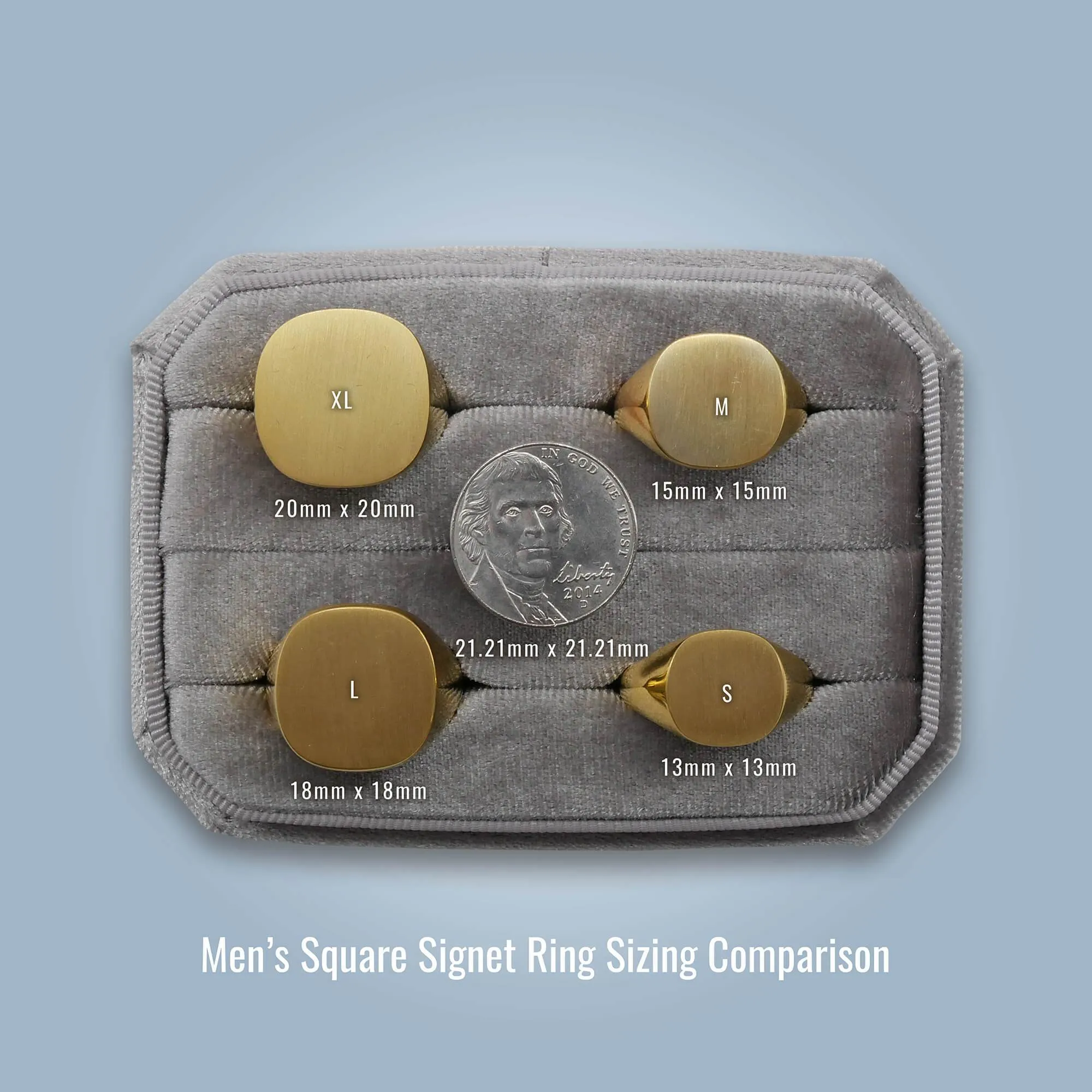 Men's Square Signet Ring - Extra Large