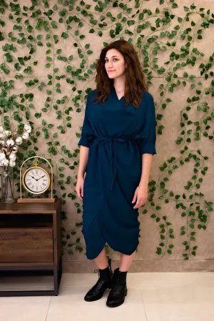 Miki Dress - Dark Teal Crepe