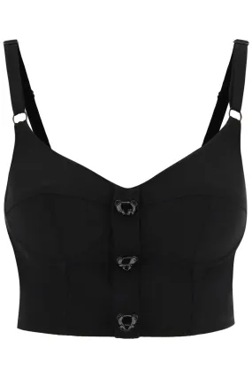 Moschino bustier top with teddy bear buttons