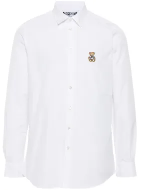 MOSCHINO TEDDY BEAR-PATCH COTTON SHIRT