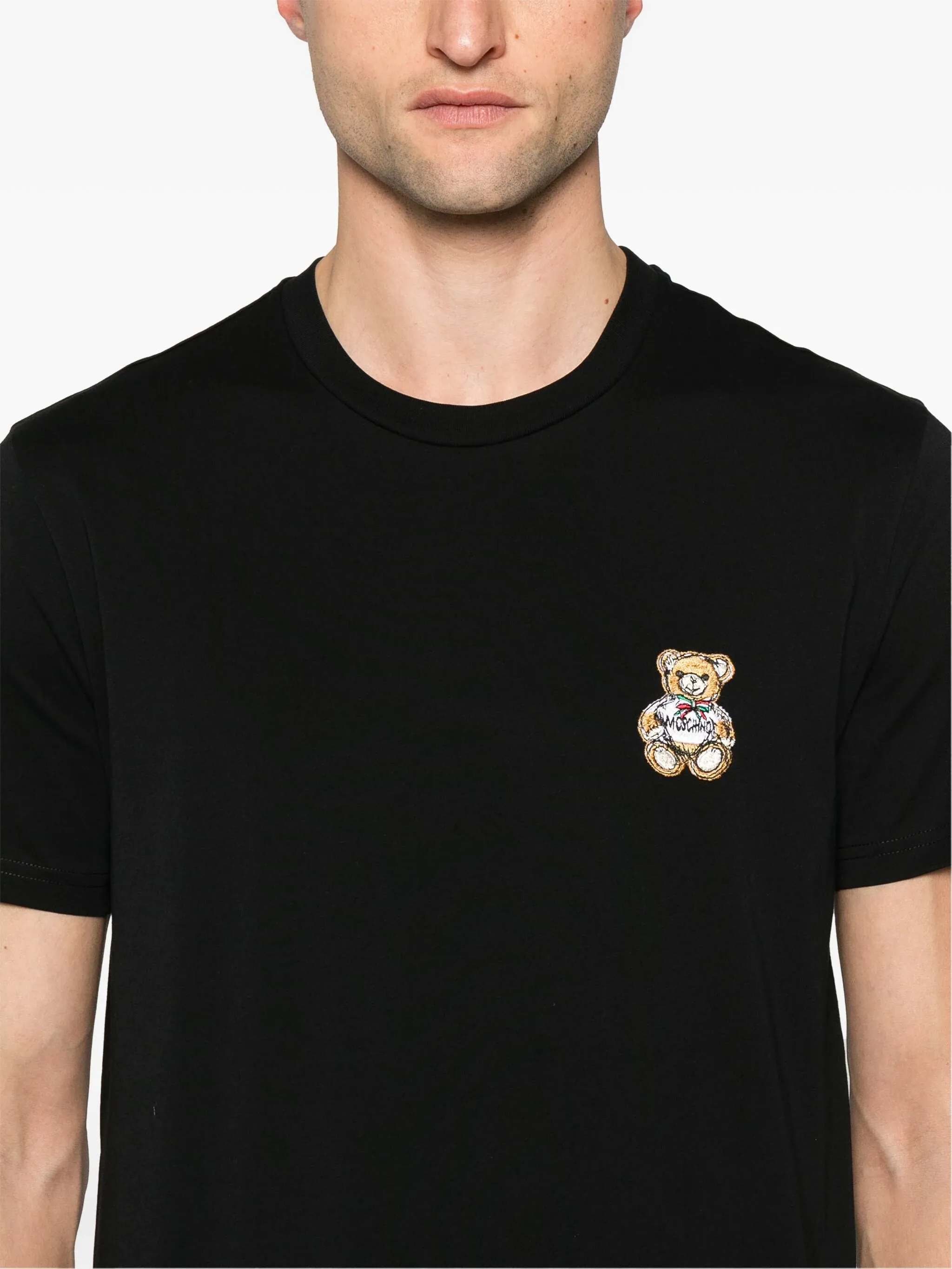 MOSCHINO TEDDY BEAR-PATCH COTTON T-SHIRT