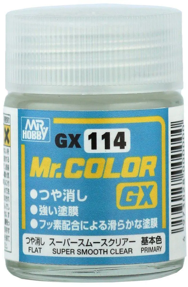 Mr. Hobby GX114 Mr. Color GX Super Smooth Clear Flat Lacquer Paint 18ml