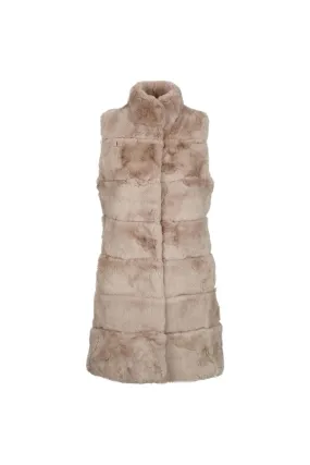 Natures Collection Ellie Rex Rabbit Fur Vest NCF1006 | Evening Sands | Clearance Final Sale