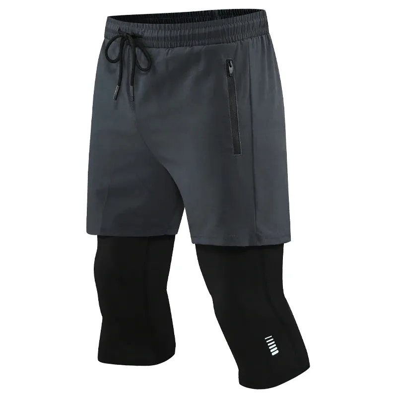 New OB 2 In 1 Cropped Zipper Pocket Pants