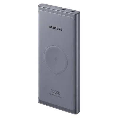 New - Samsung 10000mAh 25W Wireless Power Bank - Silver