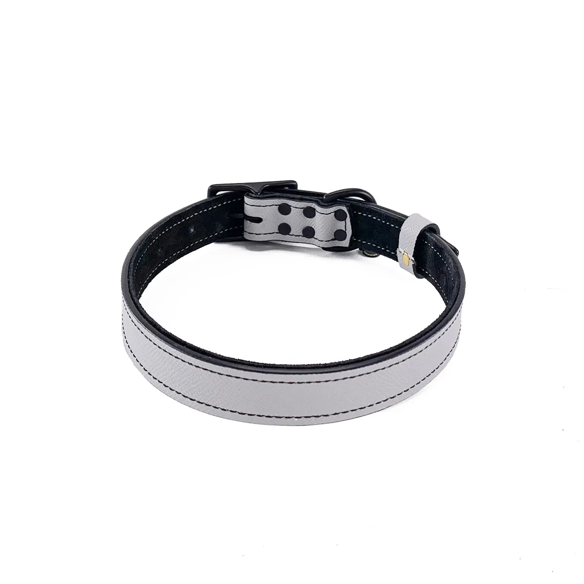 Nixon Classic Leather Dog Collar Pearl Grey/Black