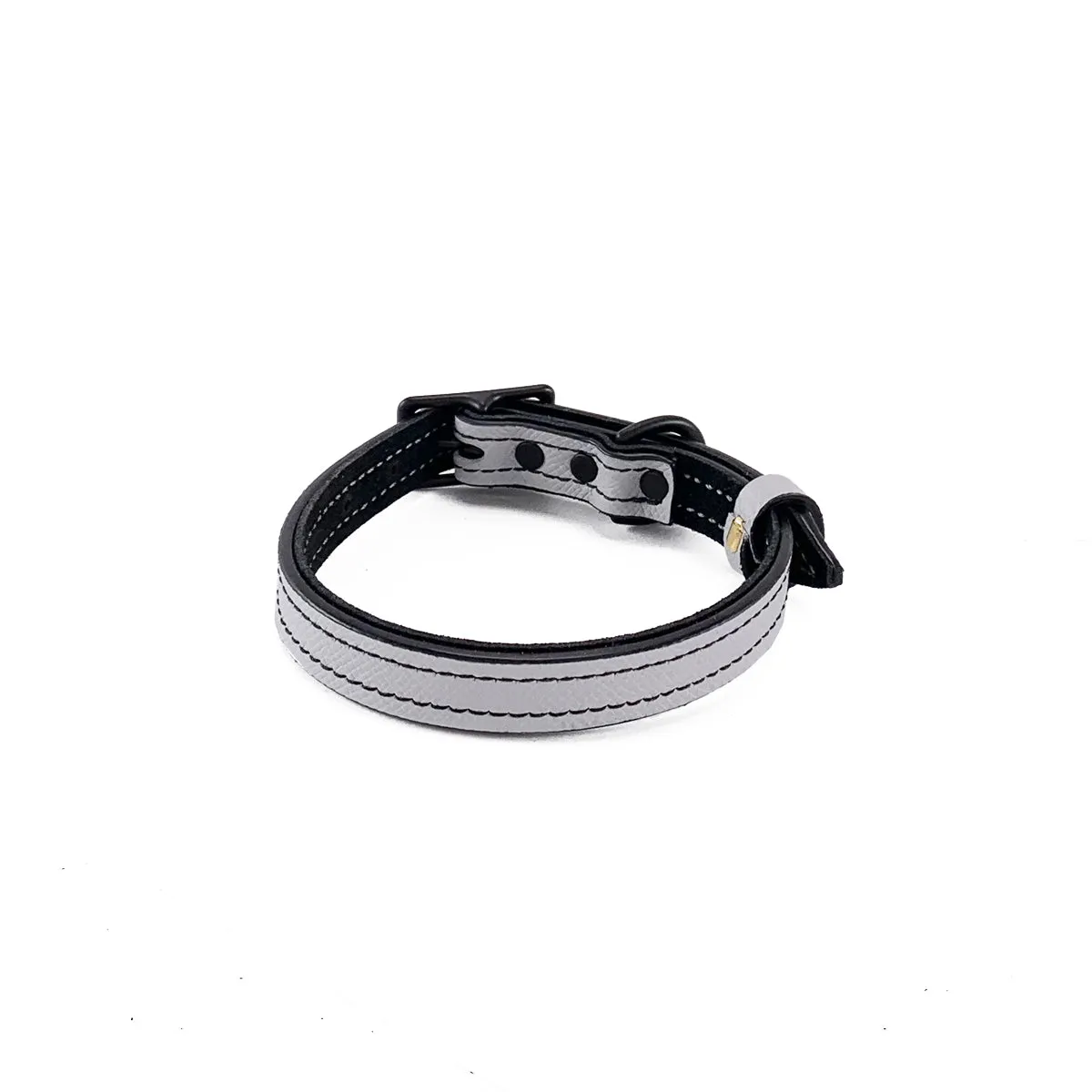 Nixon Classic Leather Dog Collar Pearl Grey/Black