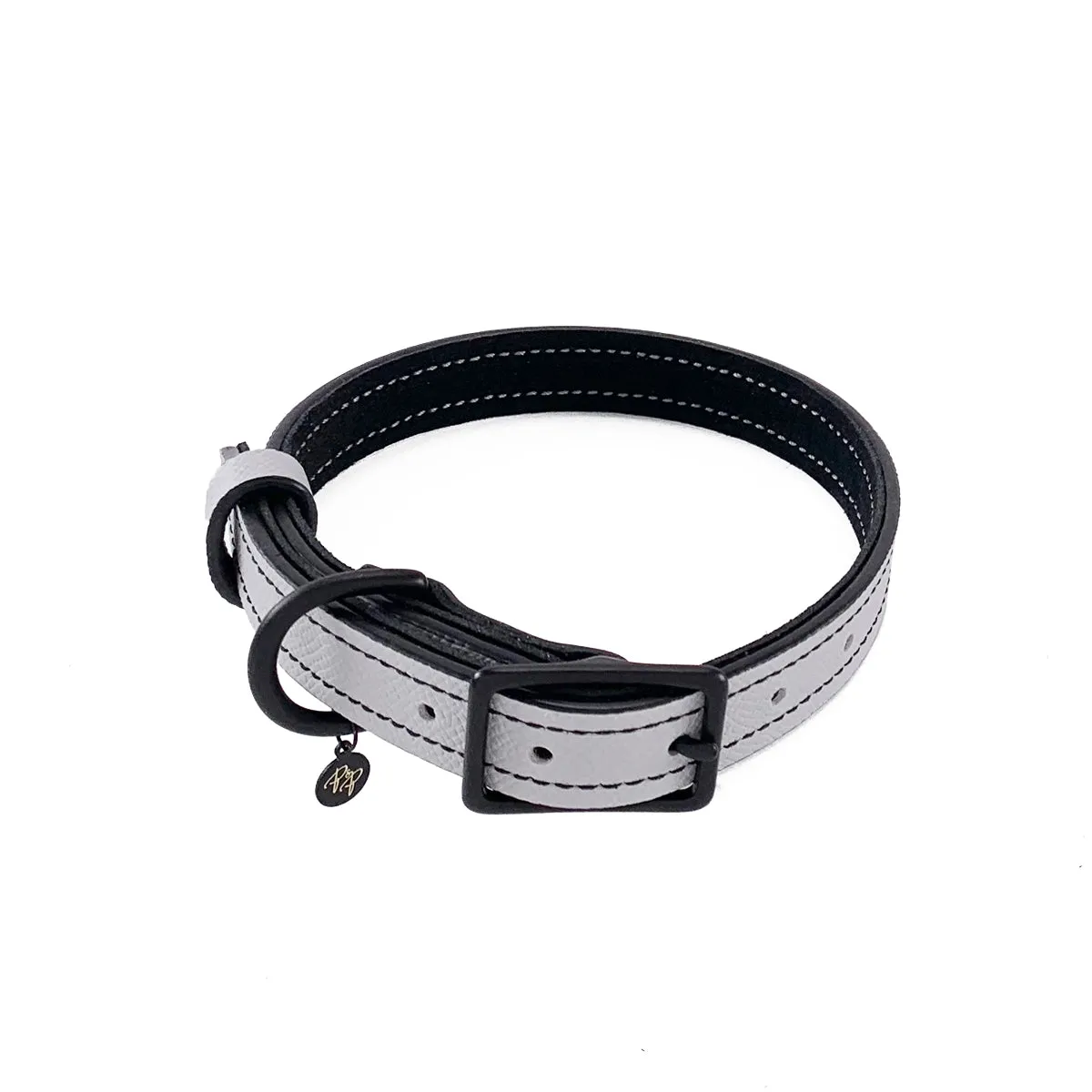 Nixon Classic Leather Dog Collar Pearl Grey/Black