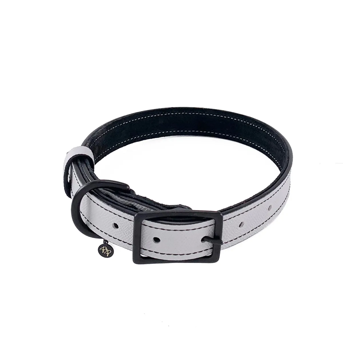 Nixon Classic Leather Dog Collar Pearl Grey/Black