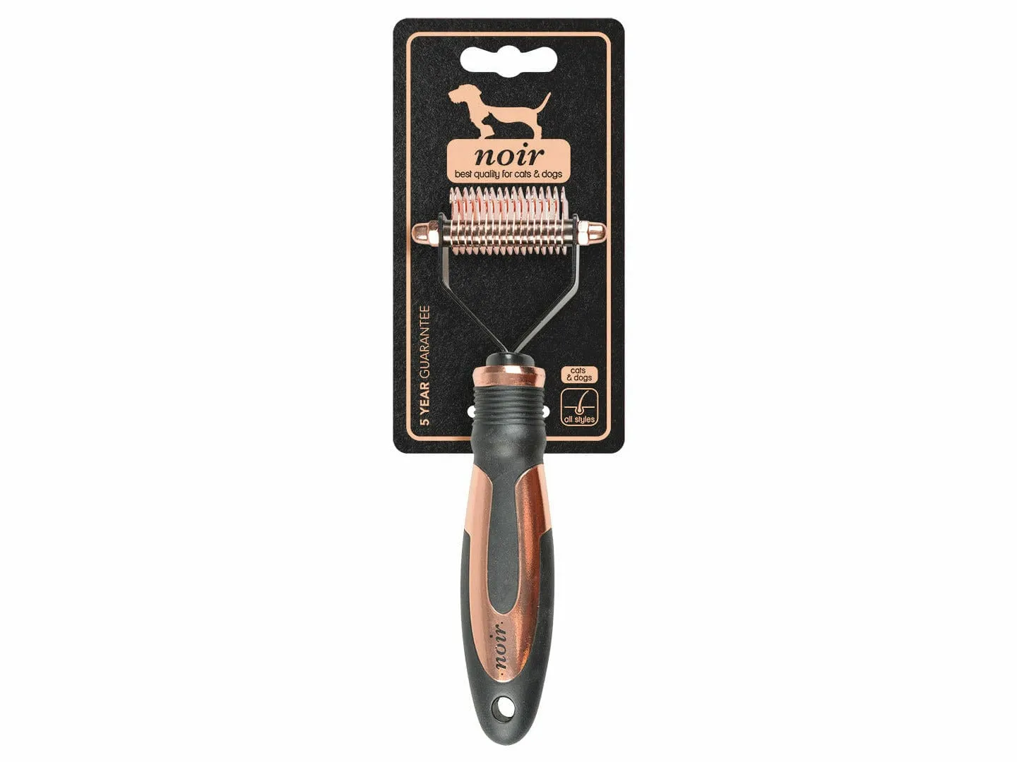 Noir 2-in-1 detangle and thinning brush 19x7x2,5cm bronze/black