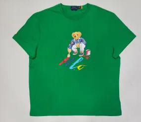 Nwt Polo Ralph Lauren Green Paint Teddy Bear Classic Fit Tee