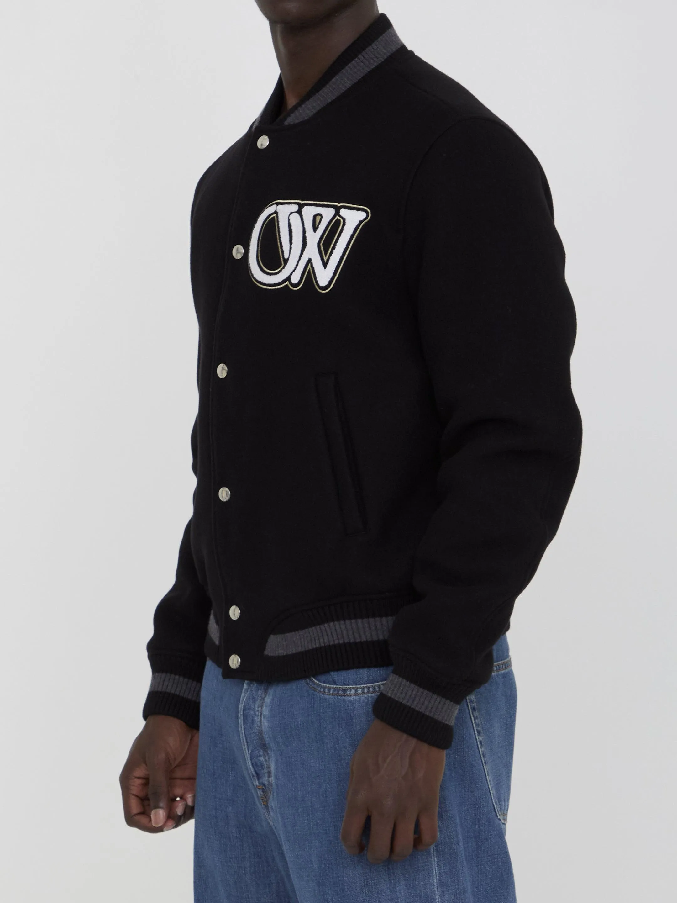 Off White Varsity Bomber Jacket