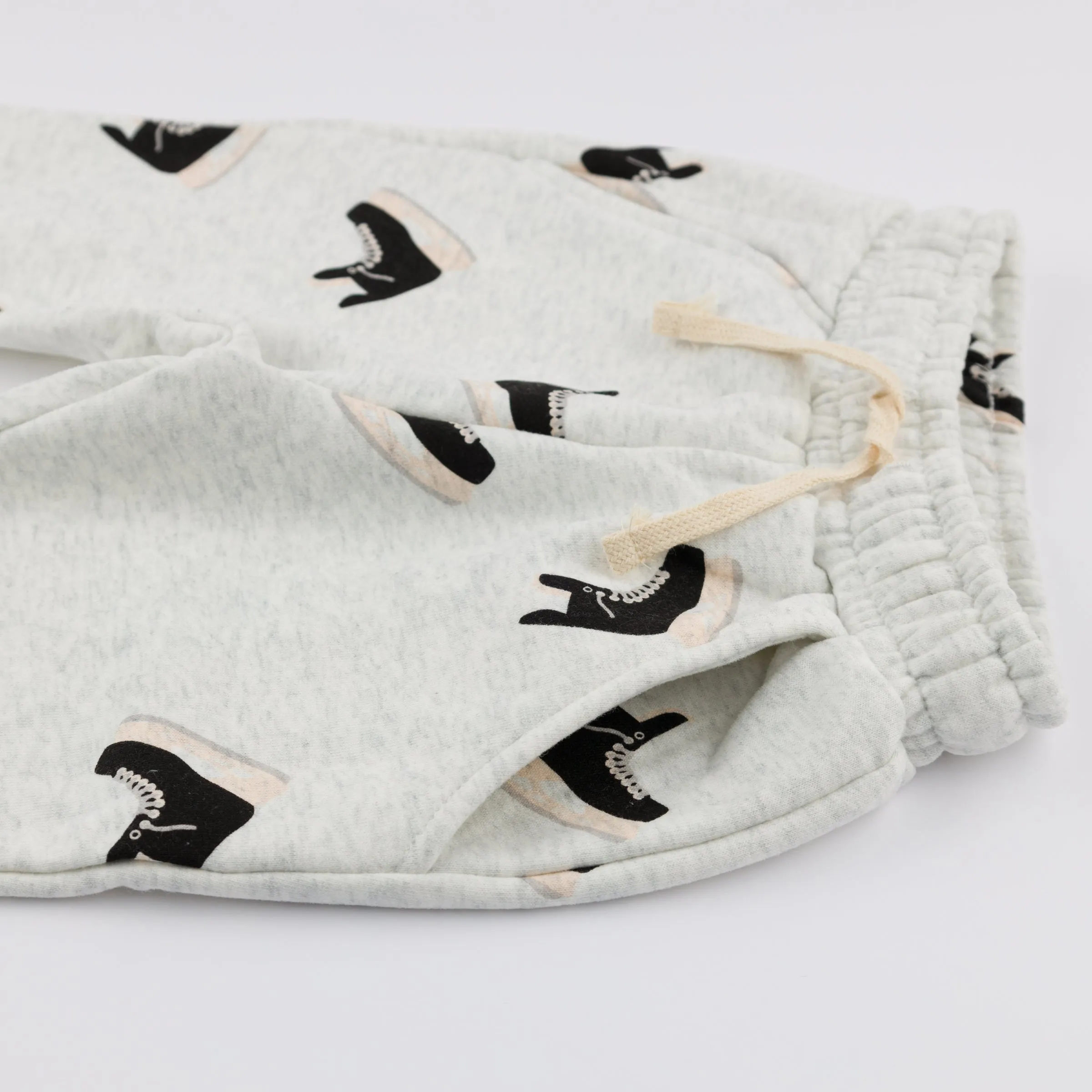 oh baby! Pocket Jogger - Hockey Skate Print - Heather Gray