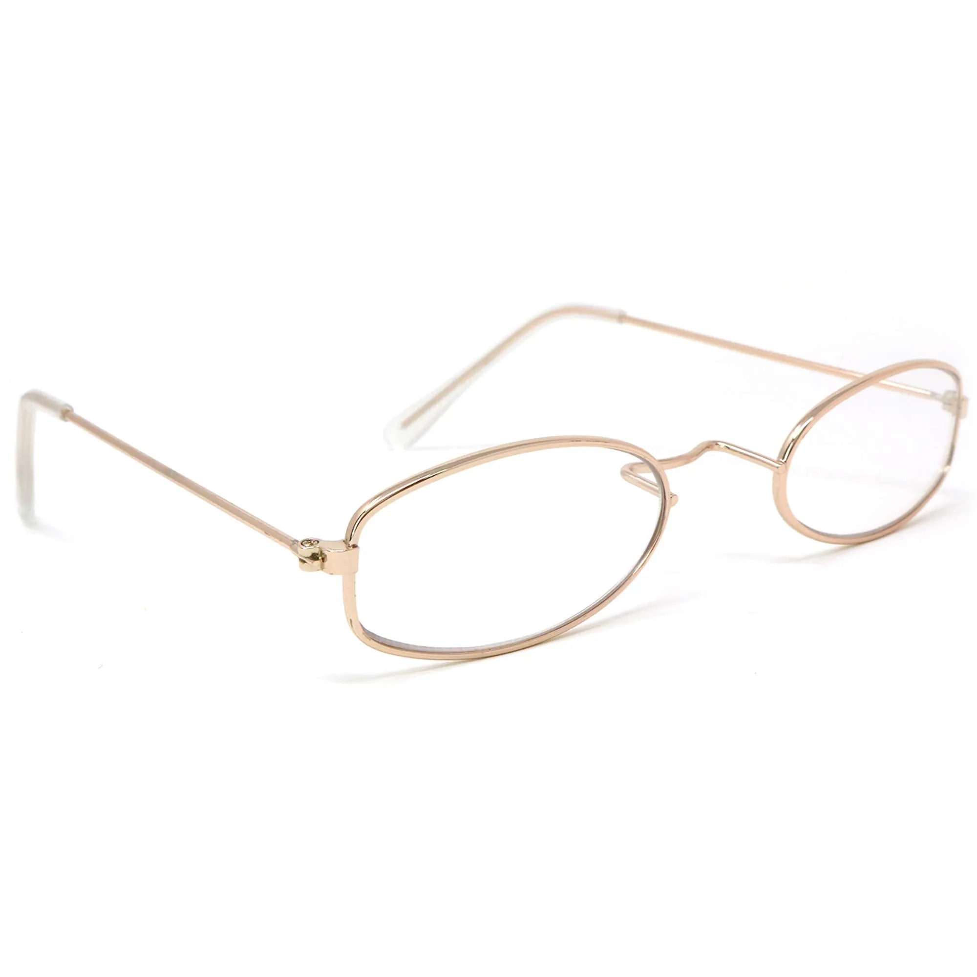 Old Man Costume Glasses - Gold Oval Granny Dress Up Eyeglasses - 1 Pair