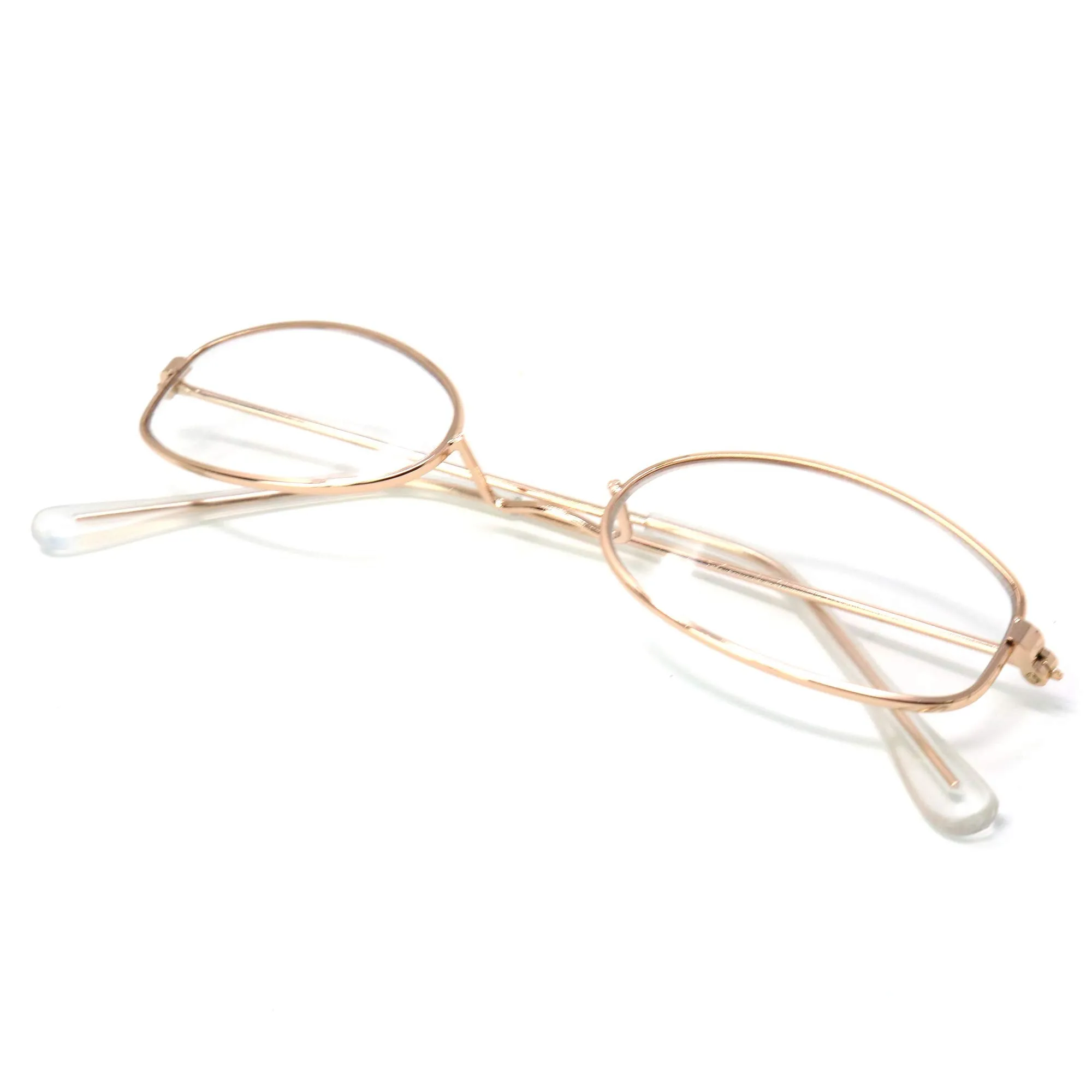 Old Man Costume Glasses - Gold Oval Granny Dress Up Eyeglasses - 1 Pair