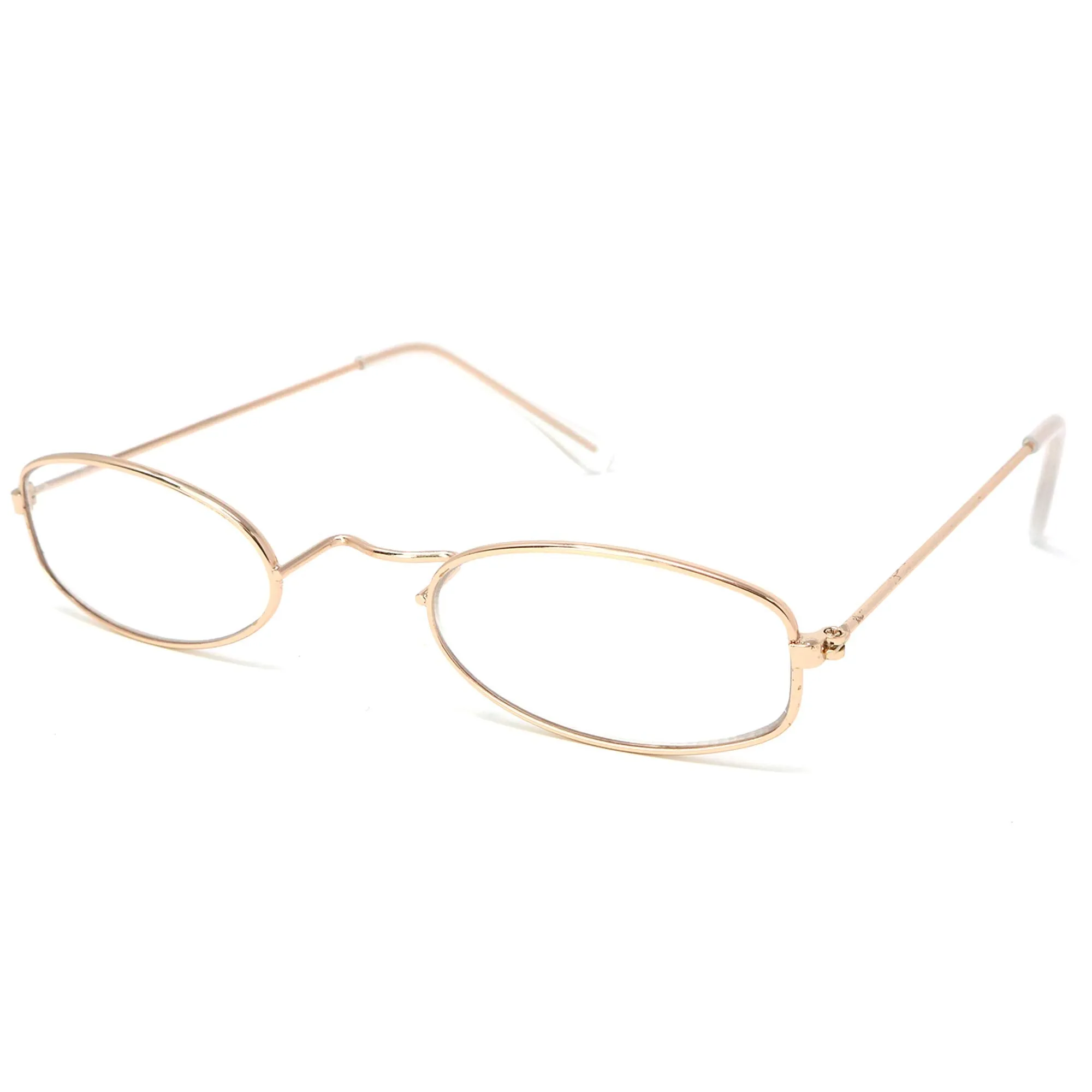 Old Man Costume Glasses - Gold Oval Granny Dress Up Eyeglasses - 1 Pair