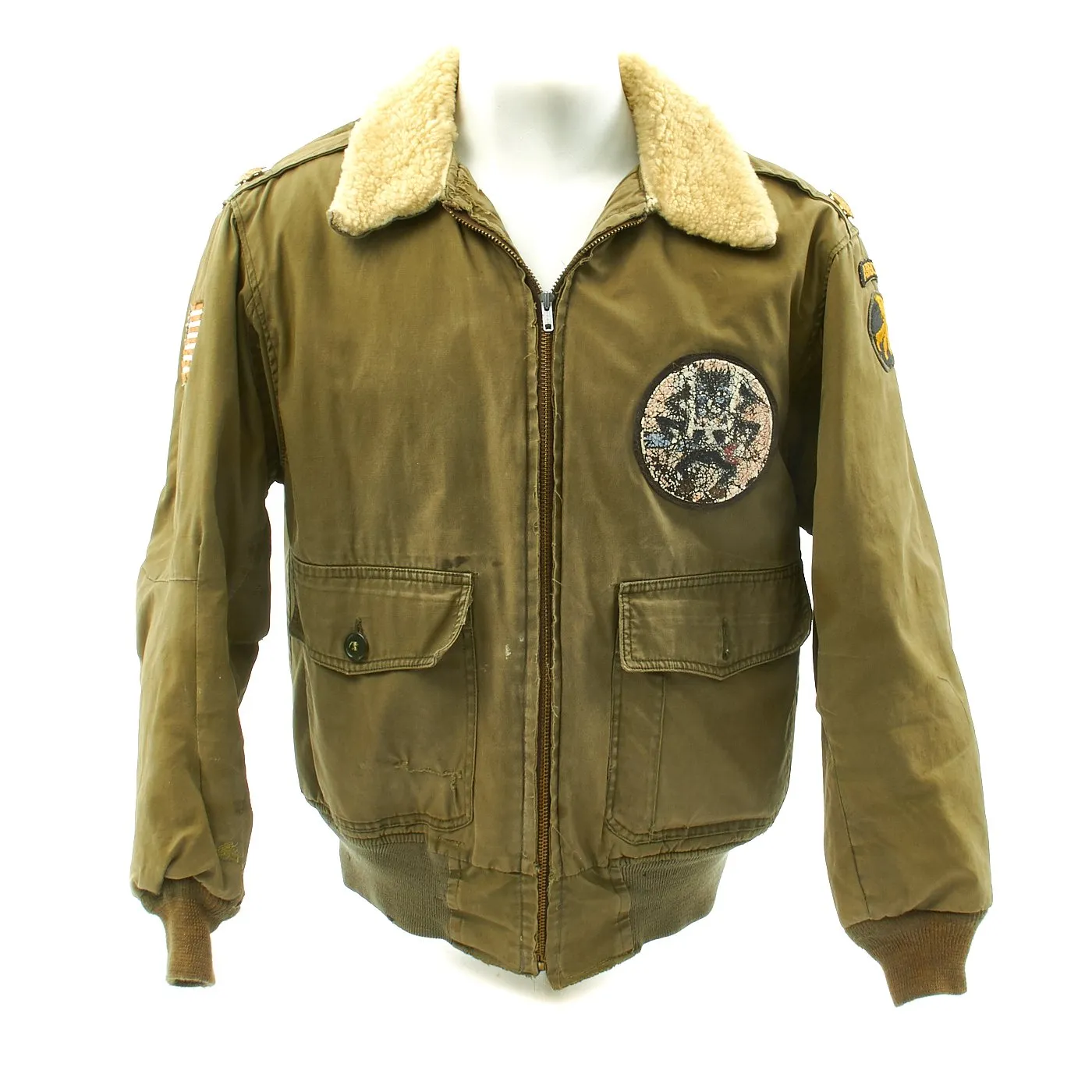 Original U.S. WWII 507th Parachute Infantry Regiment Officer B-10 Jacket with White Collar