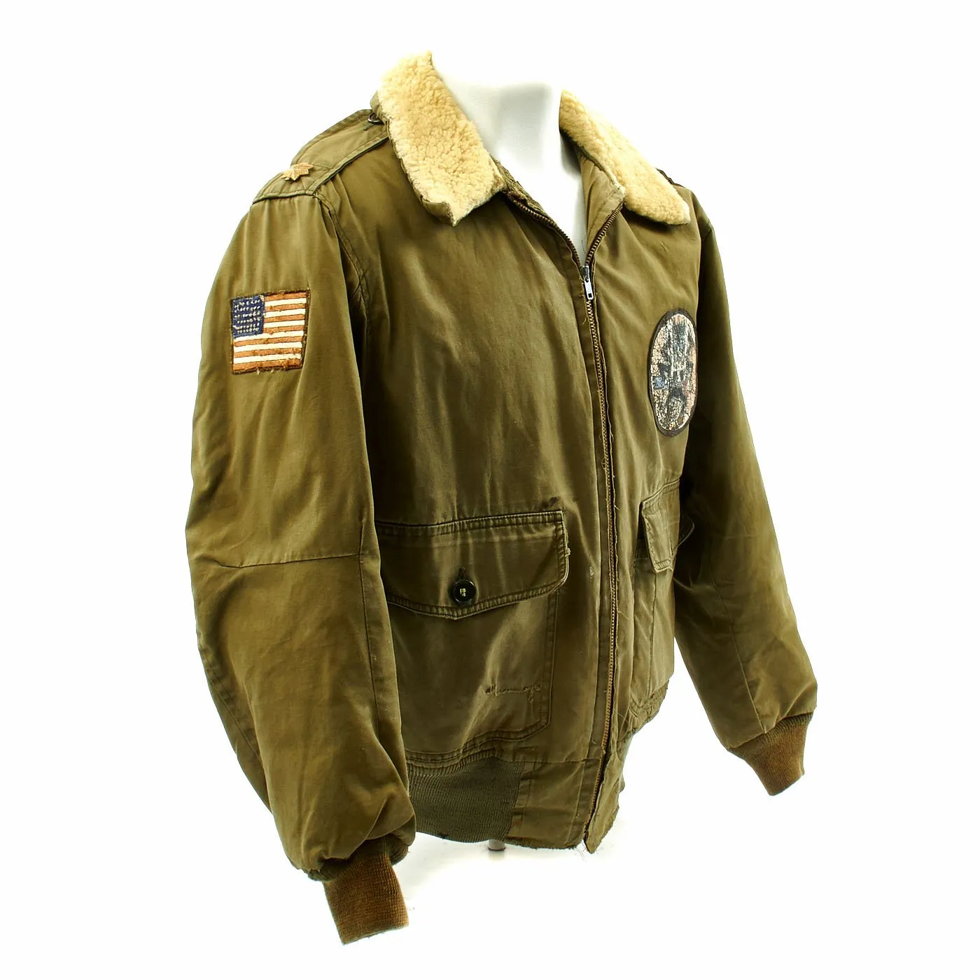 Original U.S. WWII 507th Parachute Infantry Regiment Officer B-10 Jacket with White Collar