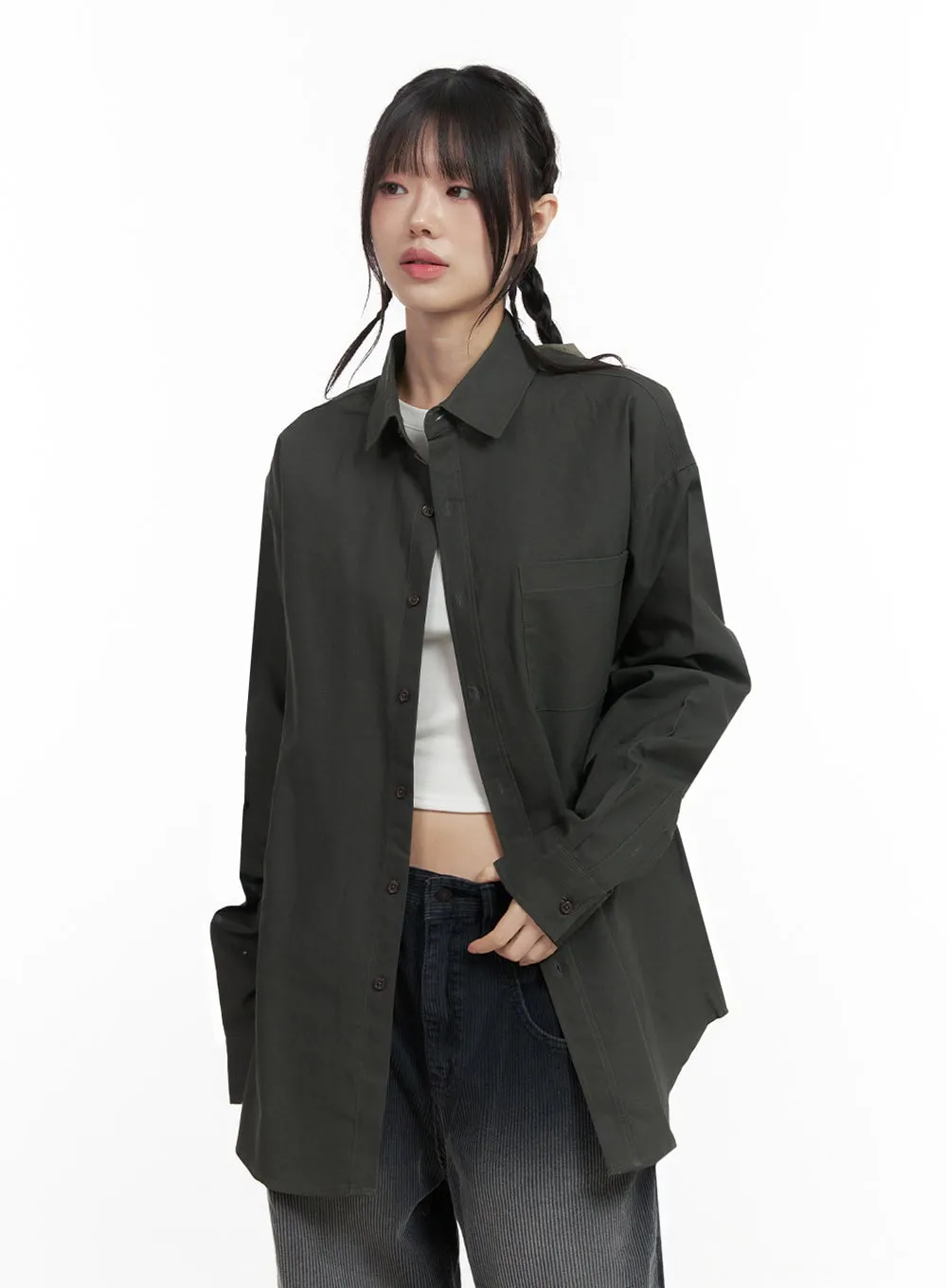 Oversize Collared Shirt ID402